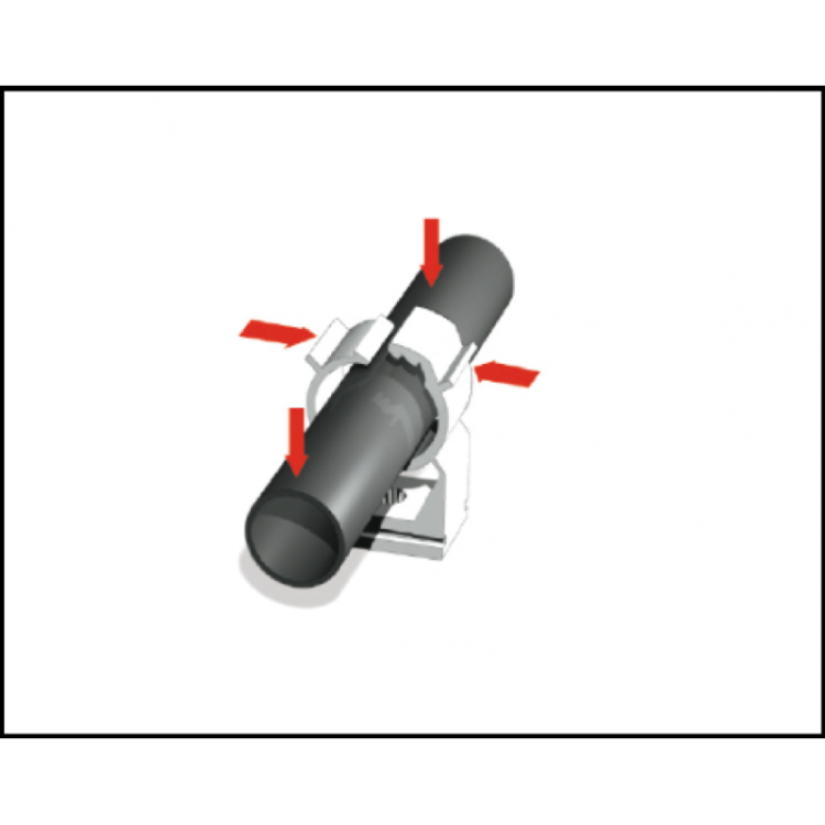 Celo ABT Uchwyt Multiwymiarowy 20–25 Biały 50 szt – Uchwyt Instalacyjny - montaż rurki w uchwycie krok 2