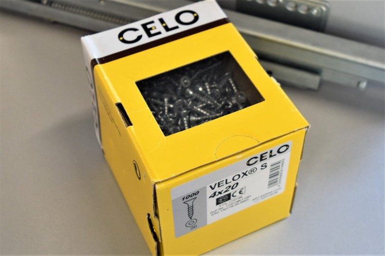 opakowanie wkrętów Celo Velox 4x25 – żółte pudełko 1000 szt.