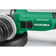 HiKOKI G1813DE – szlifierka akumulatorowa 18V, zbliżenie na włącznik