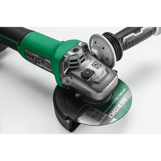 HiKOKI G3613DE – zbliżenie głowicy szlifierki 125 mm