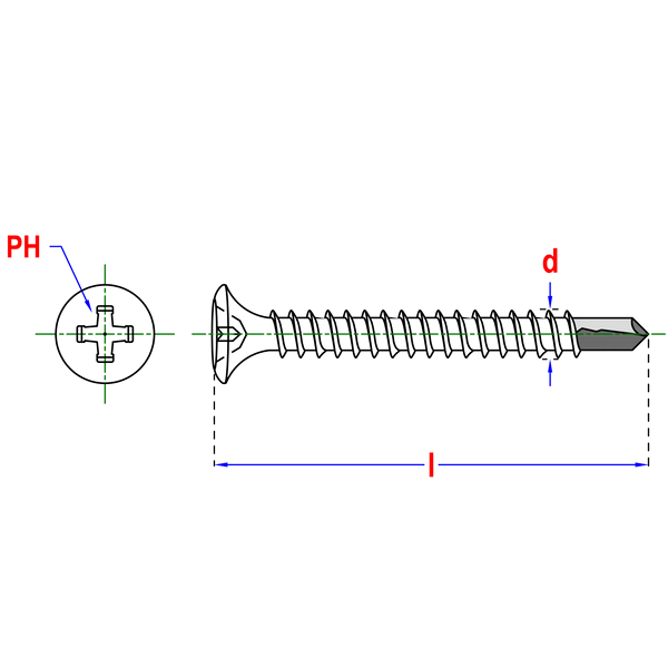 wkret fosfatowany do gk 3,5x45 mm