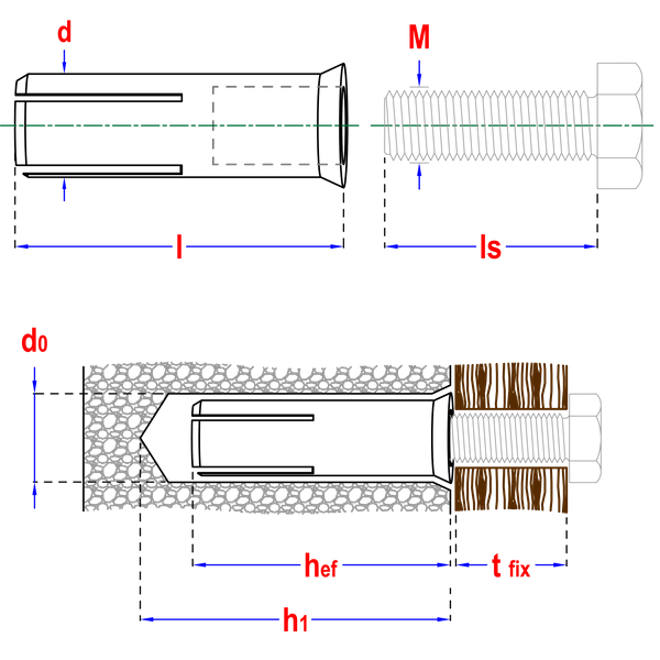 tuleja wbijana IAL M12x50 stal ocynkowana