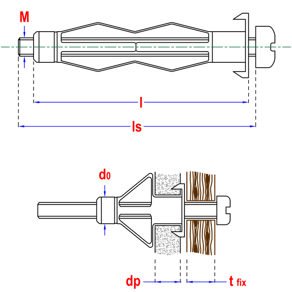 śruba montażowa molly 4x19