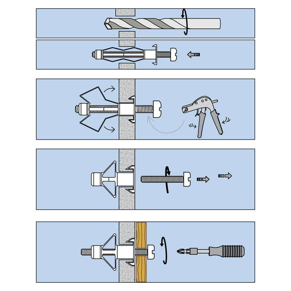śruba molly 4x46 etapy montazu