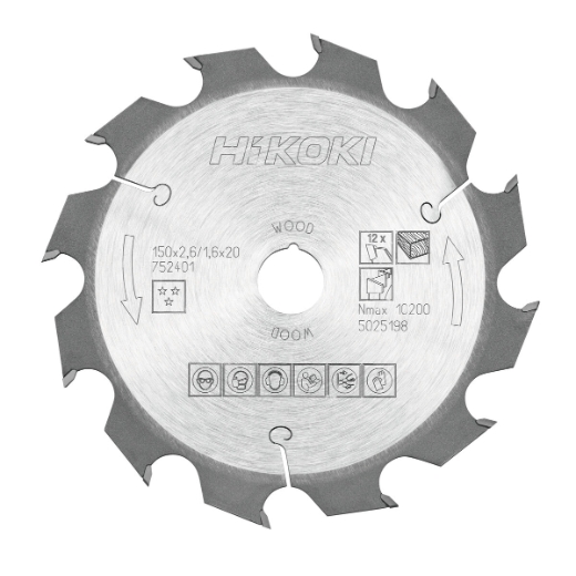 tarcza do drewna hikoki 150x20 mm 12T szybkie cięcie