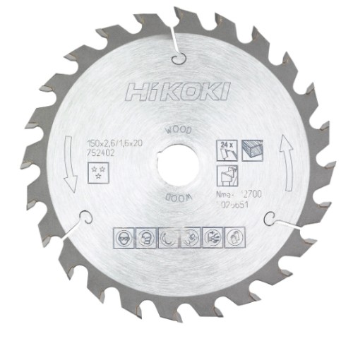 tarcza do drewna hikoki 150x20/16 mm 24T uniwersalne cięcie