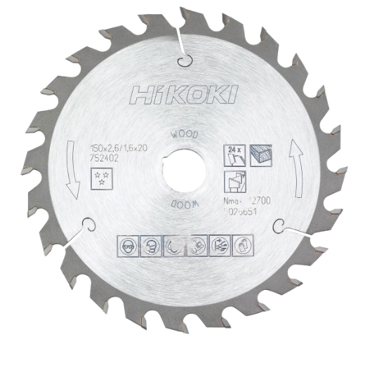tarcza do drewna hikoki 150x20/16 mm 24T uniwersalne cięcie