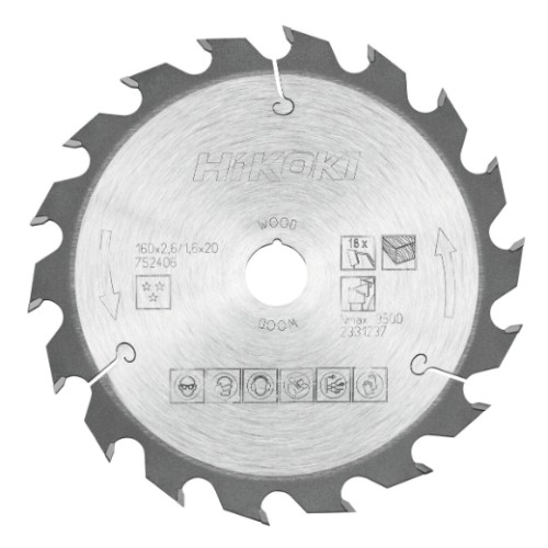 tarcza do drewna hikoki 160x20/16 mm 18T szybkie cięcie