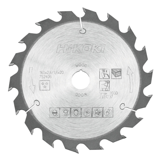 tarcza do drewna hikoki 160x20/16 mm 18T szybkie cięcie