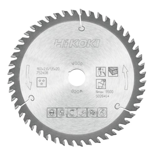 tarcza do drewna hikoki 160x20/16 mm 48T bardzo precyzyjne cięcie