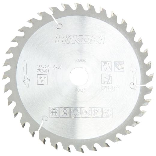 tarcza do drewna hikoki 165x20 mm 36T precyzyjne cięcie