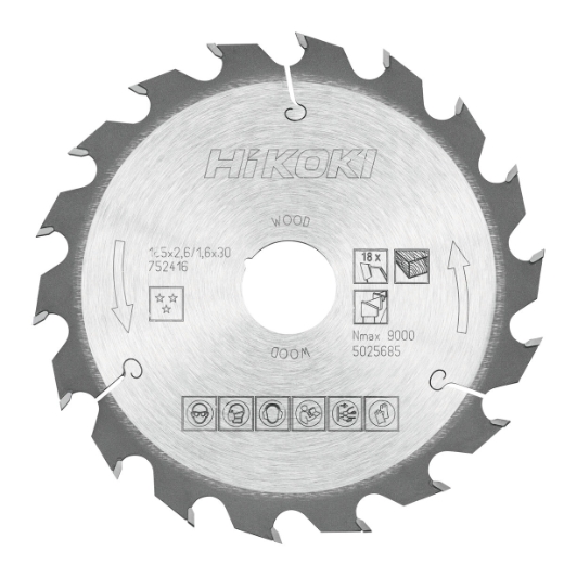 tarcza do drewna hikoki 165x30/20 mm 18T szybkie cięcie