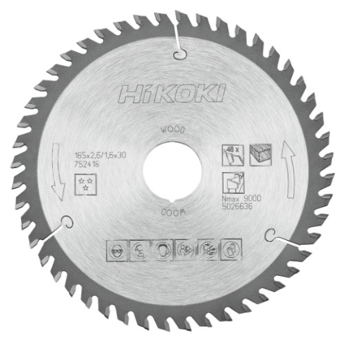 tarcza do drewna hikoki 165x30/20 mm 48T bardzo precyzyjne cięcie