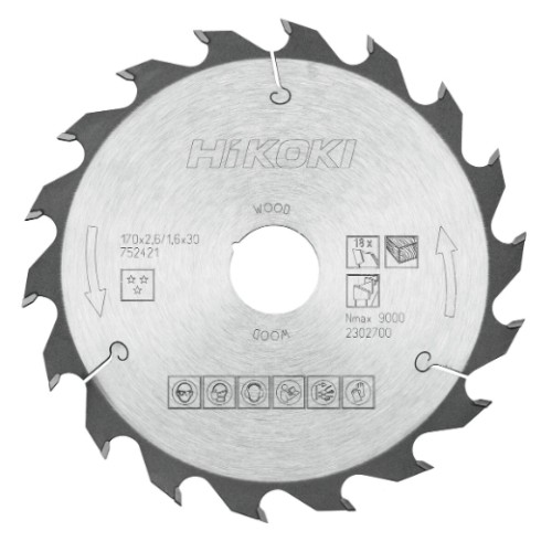 tarcza do drewna hikoki 170x30/20 mm 18T szybkie cięcie
