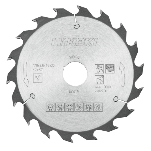 tarcza do drewna hikoki 170x30/20 mm 18T szybkie cięcie