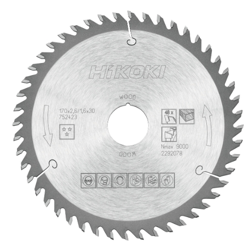 tarcza do drewna hikoki 170x30/20 mm 48T bardzo precyzyjne cięcie