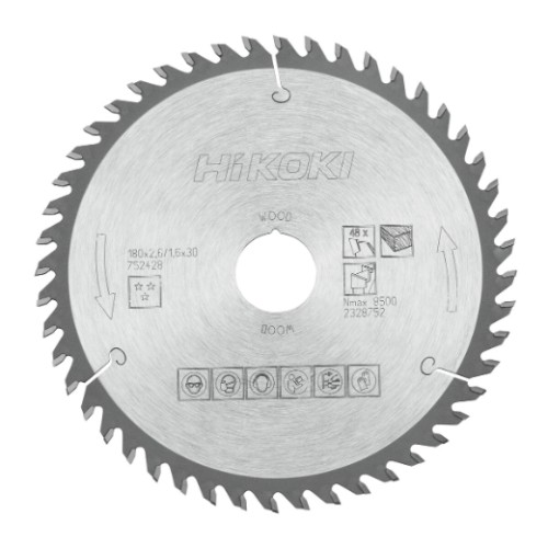 piła tarczowa hikoki 180x30 mm 48t do drewna i aluminium