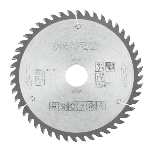 piła tarczowa hikoki 180x30 mm 48t do drewna i aluminium