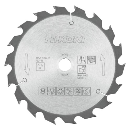 piła tarczowa hikoki 190x20 mm 18t do drewna