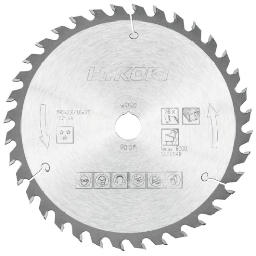 piła tarczowa hikoki 190x20 mm 36t do drewna