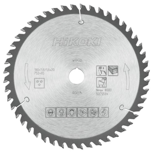 piła tarczowa hikoki 190x20 mm 48t do drewna