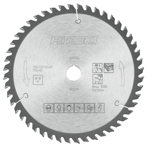 piła tarczowa hikoki 190x20 mm 48t do drewna