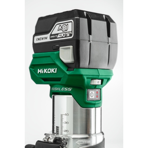 frezarka hikoki m1808da akumulator 18v widok tylni