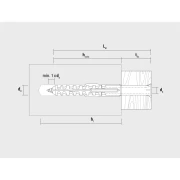 Kołek ramowy CELO MFR SB 10x180 TX A4 rysunek techniczny i wymiary montażowe