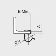 Wymiary klipsa CC do kabli Ø12-14 mm i belek stalowych 1-4 mm