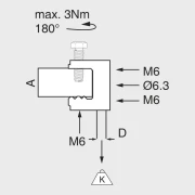 Schemat techniczny uchwytu CMV do belek stalowych