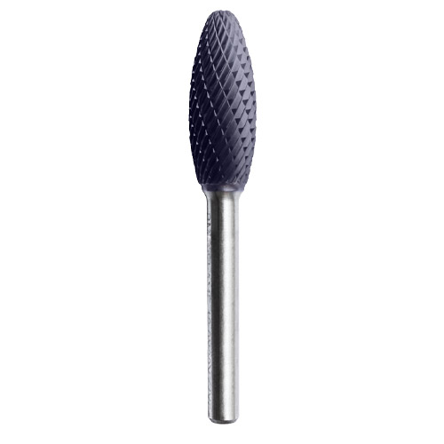 Pilnik obrotowy HM TiAlN Płomień 12x32 mm trzpień 6 mm uzębienie PLUS