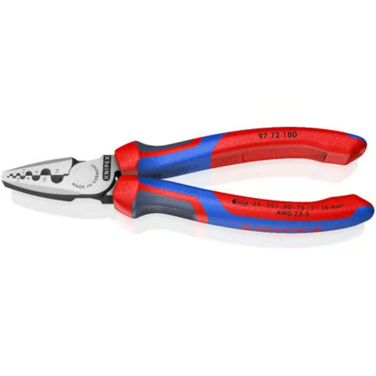 Szczypce do zaciskania tulejek kablowych Knipex 97 72 180 180 mm