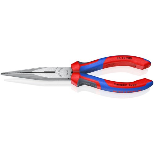 Szczypce półokrągłe wydłużone proste Knipex 26 12 200 z rękojeściami dwukomponentowymi