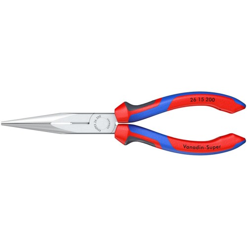 Szczypce półokrągłe wydłużone proste Knipex 26 15 200 z rękojeściami dwukomponentowymi