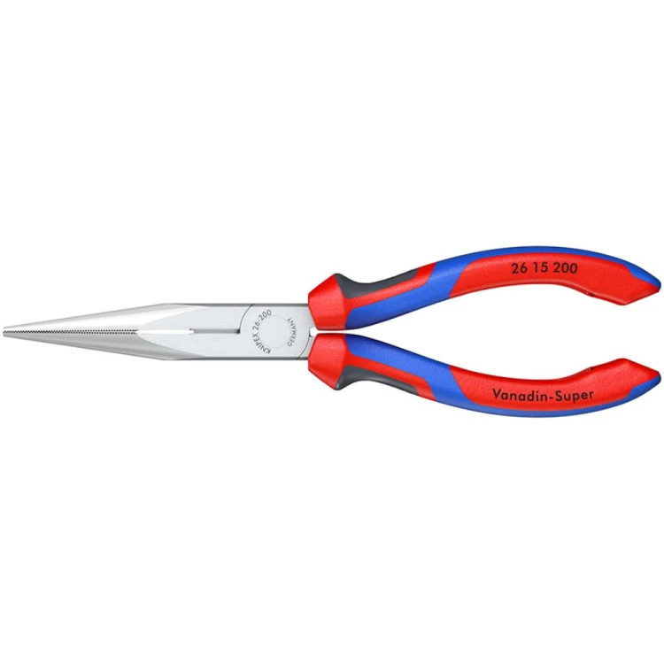 Szczypce półokrągłe wydłużone proste Knipex 26 15 200 z rękojeściami dwukomponentowymi