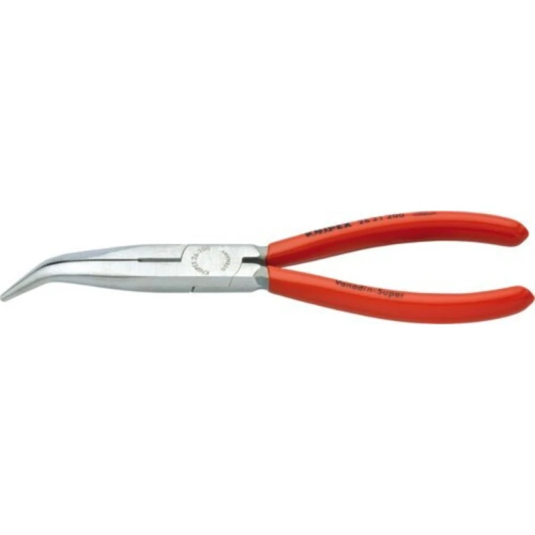 Szczypce półokrągłe (telefoniczne) wydłużone wygięte, rękojeści PCW Knipex 26 21 200 200 mm