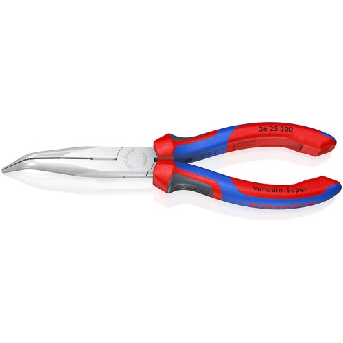 Szczypce półokrągłe (telefoniczne) wydłużone wygięte, rękojeści dwukomponentowe Knipex 26 25 200 200 mm