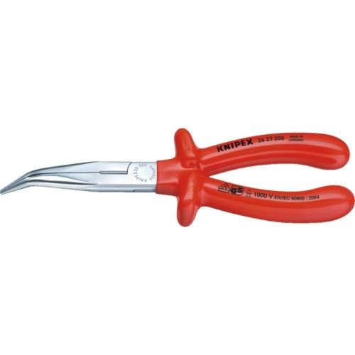 Szczypce półokrągłe (telefoniczne) wydłużone wygięte Knipex 26 27 200 VDE 1000 V 200 mm