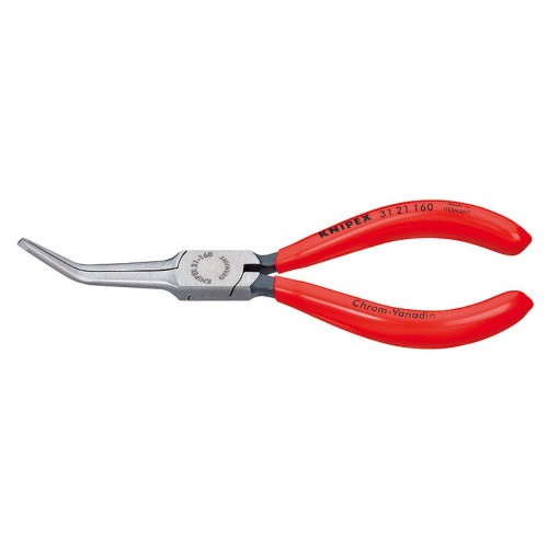 Szczypce chwytakowe płaskie wygięte wydłużone Knipex 31 21 160 160 mm z rękojeściami PCW