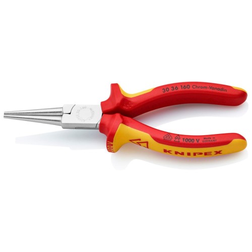 Szczypce okrągłe wydłużone oczkowniki VDE Knipex 30 36 160 160 mm izolowane do 1000 V