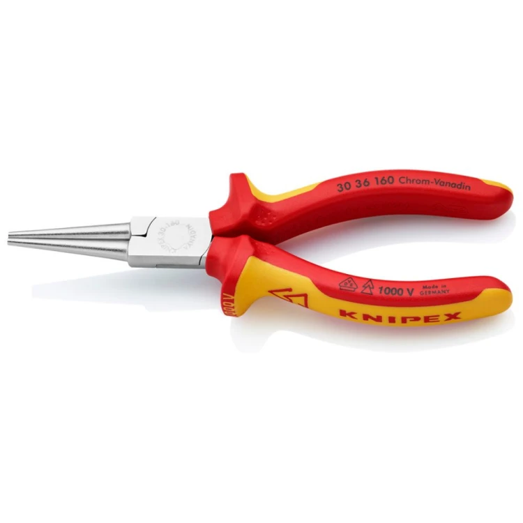 Szczypce okrągłe wydłużone oczkowniki VDE Knipex 30 36 160 160 mm izolowane do 1000 V