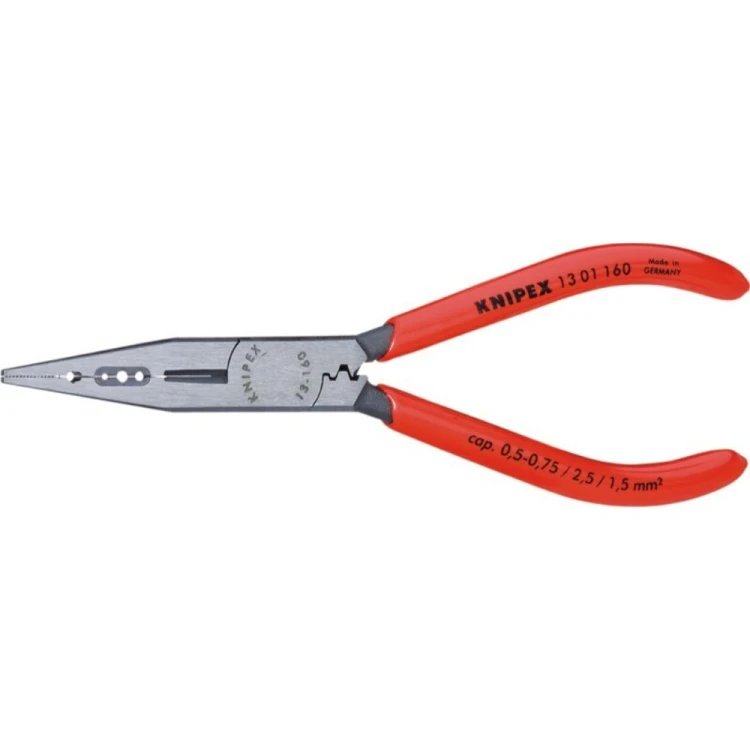 Szczypce wielofunkcyjne Knipex 13 01 160 podczas zdejmowania izolacji z przewodu