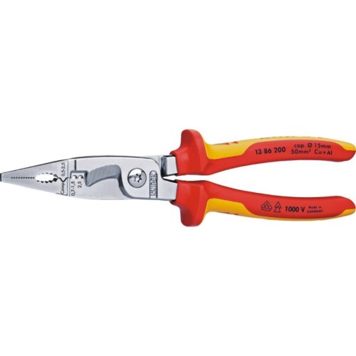 Szczypce wielofunkcyjne VDE dla elektroinstalatorów Knipex 13 86 200 200 mm