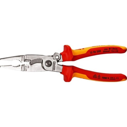 Szczypce wielofunkcyjne dla elektroinstalatorów VDE Knipex 13 96 200 200 mm