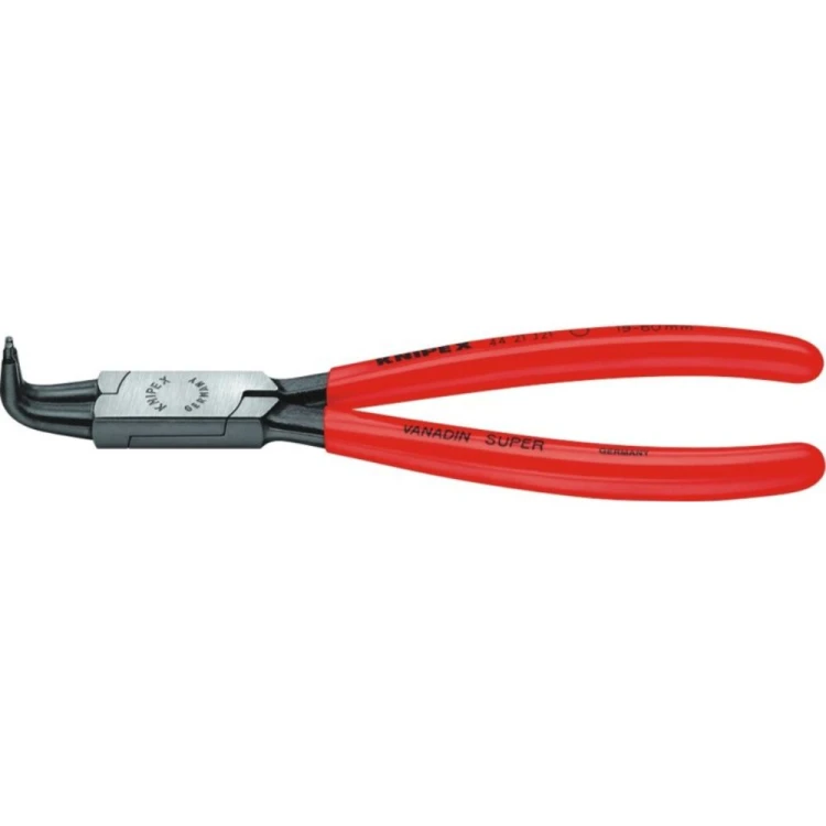 Szczypce wygięte 90° do pierścieni osadczych (Segera) wewnętrznych Knipex 44 21 J11 12–25 mm