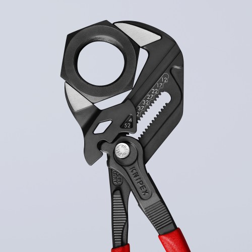 Szczypce-klucz Knipex 86 01 – regulacja rozwarcia i chwyt nakrętki