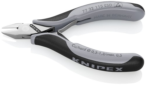 Szczypce tnące boczne ESD dla elektroników Knipex 77 32 115 ESD – 115 mm