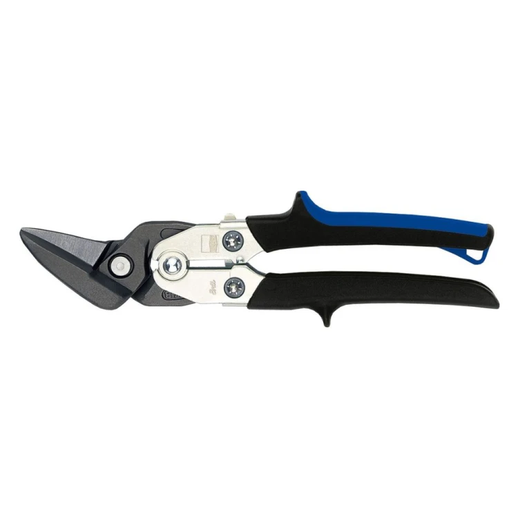 Nożyce do blachy ERDI D27BL 260 mm, lewe, z czarno-niebieską rękojeścią