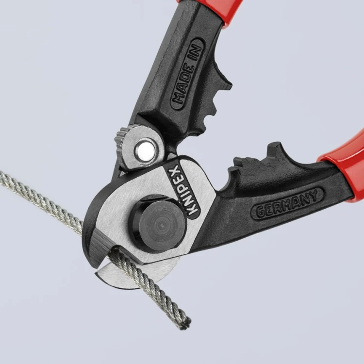 Knipex 95 61 190 – cięcie linki stalowej specjalnymi ostrzami