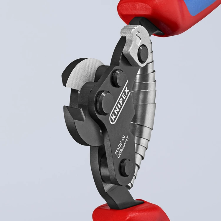 Nożyce Knipex 95 62 160 – specjalna geometria ostrzy do linek stalowych